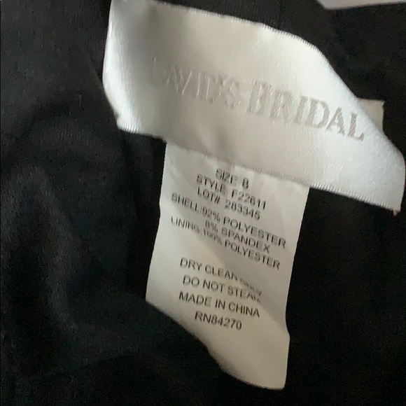 David’s Bridal Black Gown w/ Rhinestone Illusions - Picture 7 of 7